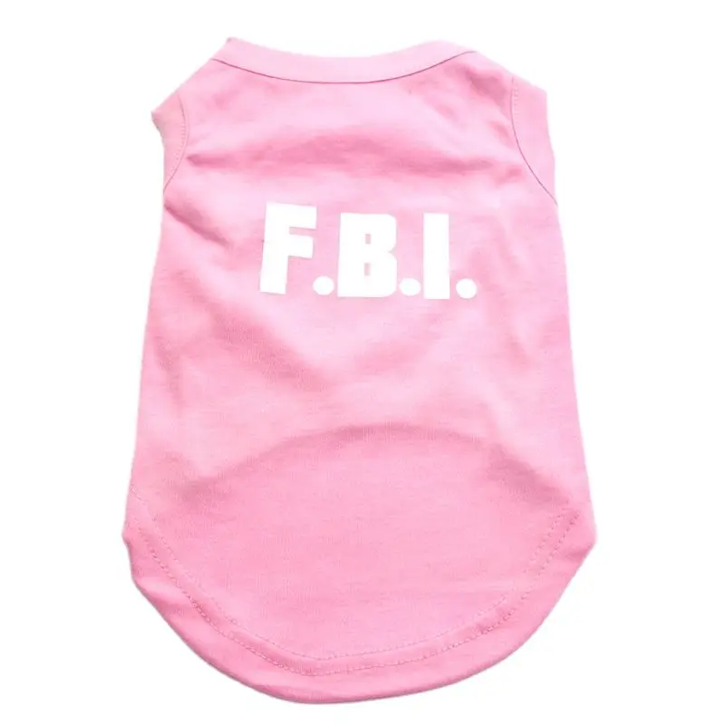 Dog Cat Shirt Vest FBI design Pet Puppy Dress Summer Clothes Home Apperal 4 colours