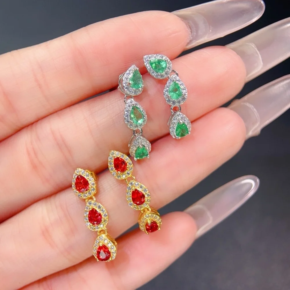 S925 3×4mm Sterling Silver Natural Gemstone Earring for Women Fashion Healing Jewelry Stylish Accessory Sweet Gift 1 Pair