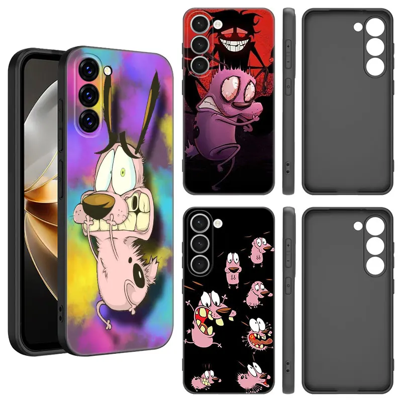 Dog-Courage-The-Cowardly Phone Case For Samsung Galaxy S20 S21 S23 FE S22 Ultra S10E S10 Lite S8 S9 Plus S7 Edge Black Cover