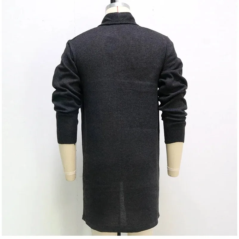 2024 Men's Knitwear Spring Autumn Solid Thin Knitted Long Cardigan for Men Casual Loose Long Wool Jacket Casual Long Sweaters