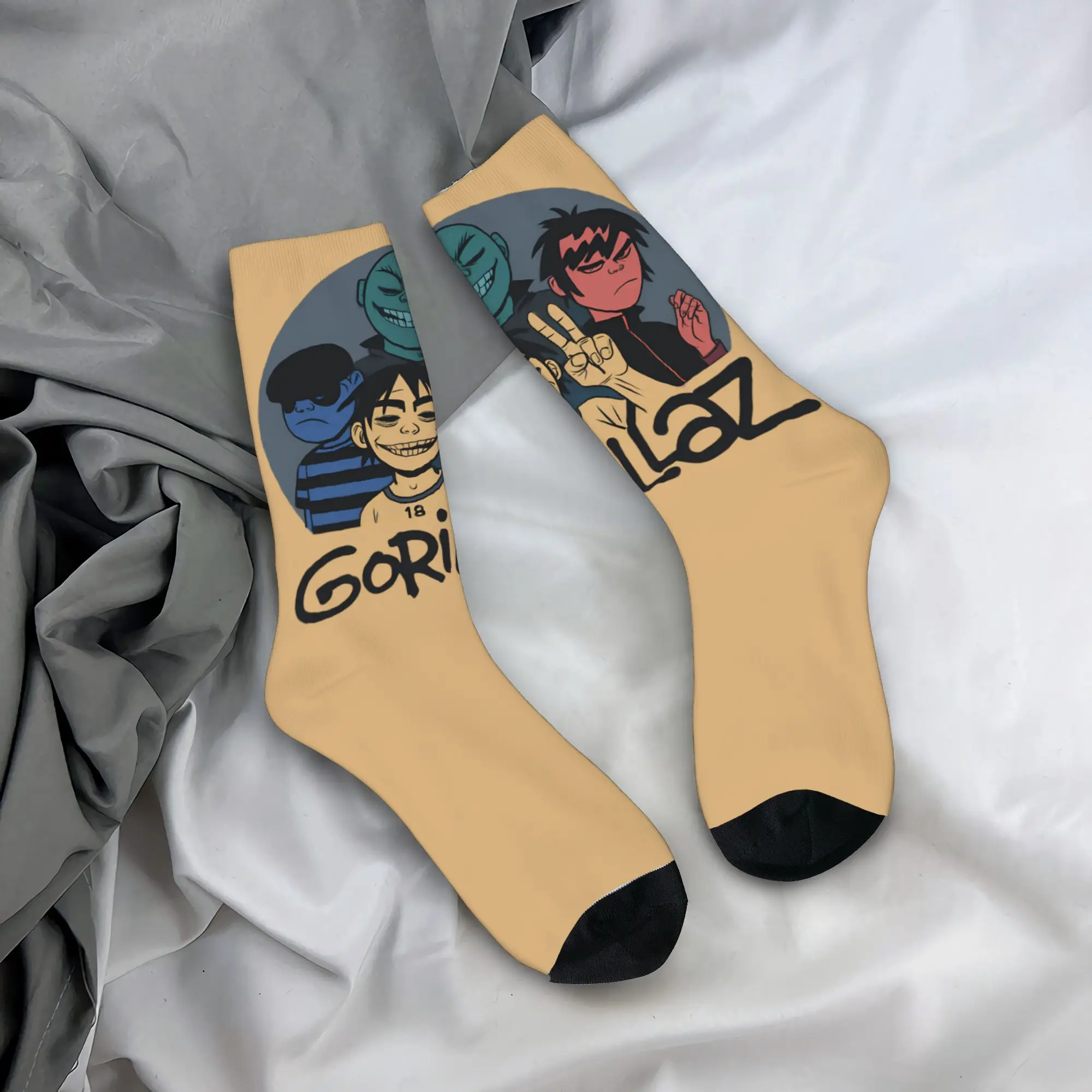 جوارب Gorillaz جوارب بأشكال مضحكة للنساء والرجال جوارب ناعمة دافئة للخريف والجري الرياضية جرافيك جوارب غير قابلة للانزلاق هدية