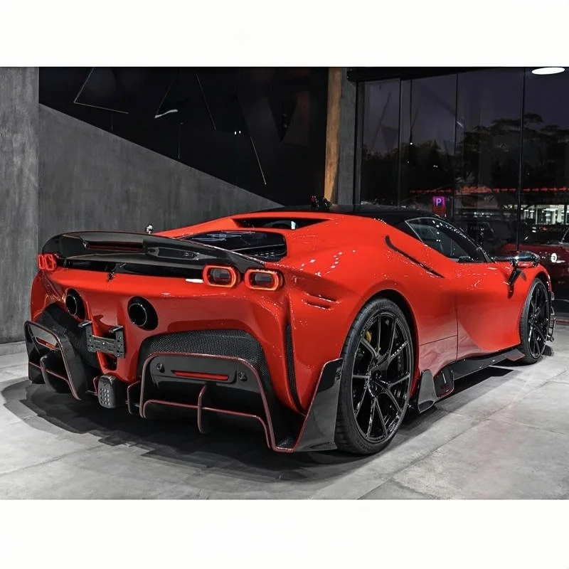 

Высококачественный задний диффузор M-стиля из сухого карбона с турбинной насадкой для модификации Ferrari SF90