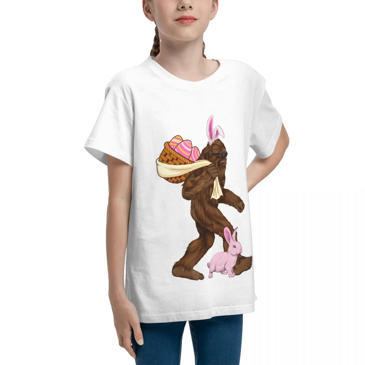 Bigfoot Sasquatch Bunny Easter Rabbit Baet Cotton Vintage Tees Funny Humor Graphic Home Fresh Teeanger T-Shirt