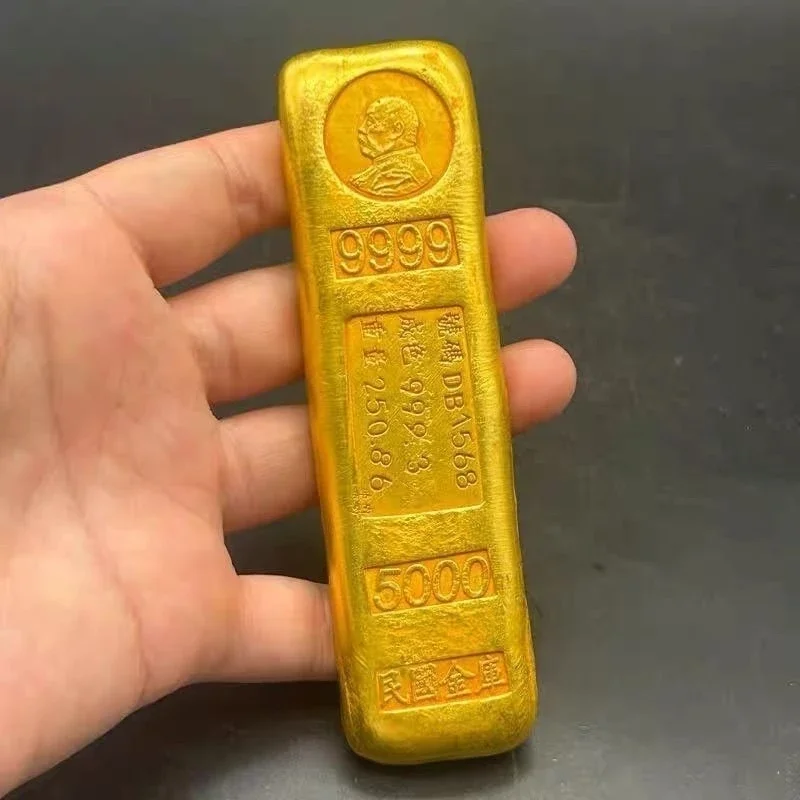 Wenwan Collection Vault Yuan Datou Solid 9999 Thickened Gold Bars Old Objects Rare Gold Nuggets