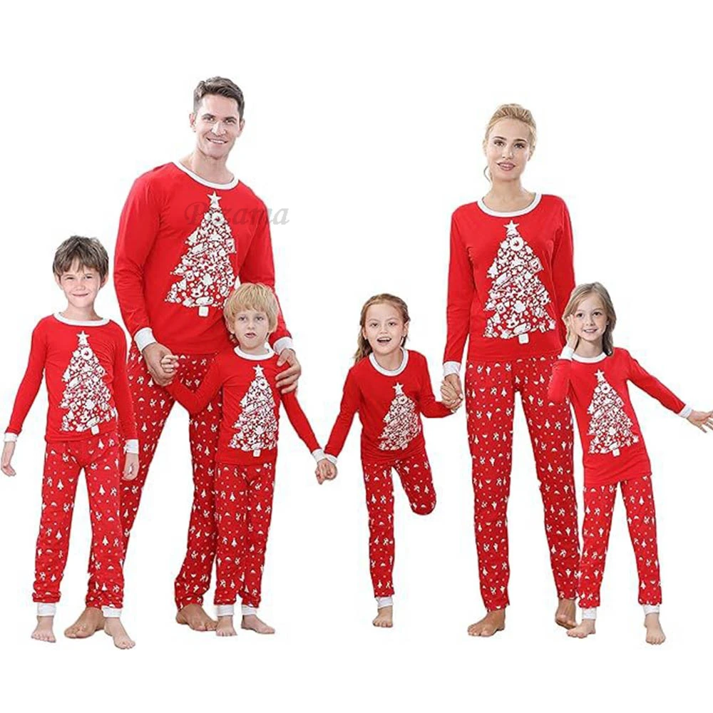 2024 Christmas Pajamas Baby Mother Kids Daughter Mommy Family Set Xmas Pjs Long Sleeve Sleepwear Matching Outfits Family Look