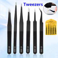6Pcs/Set 3D Printer Parts Tool Tweezers Anti-Static Precision Maintenance Tweezers Model Making Repair Tool Filament Cleaning
