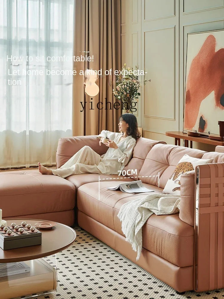 Sofa Living Room Retro Style Original High-Grade Imported Top Layer Leather Sofa