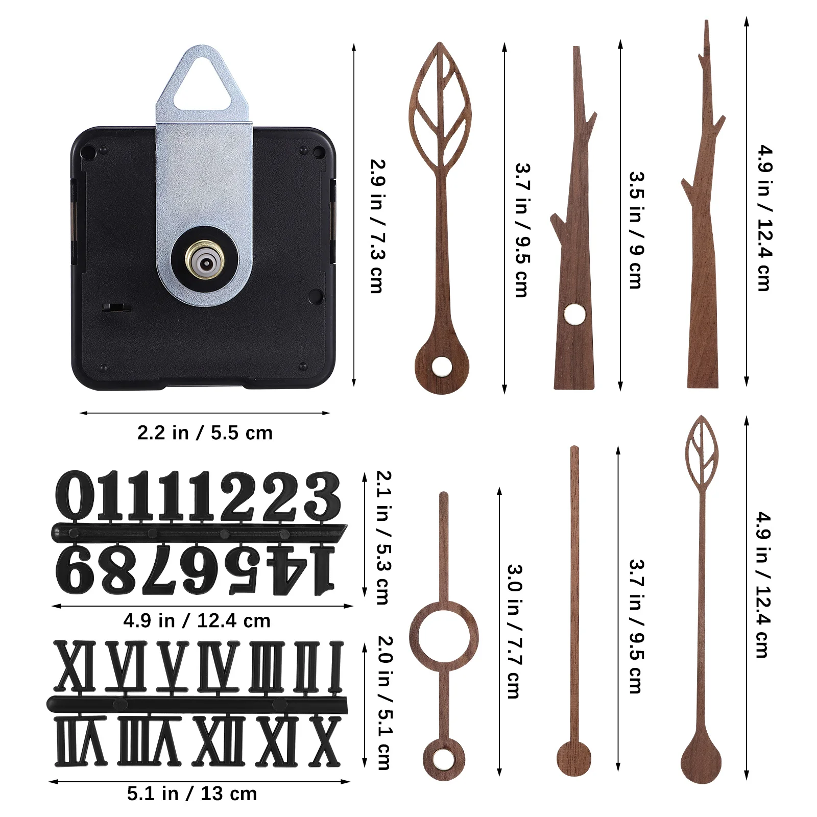 1Set Clock Mechanism Kit Motor Hands Quartz Movement Replacement DIY Craft Supplies Easy to Use and Set Up Clock Mechanism