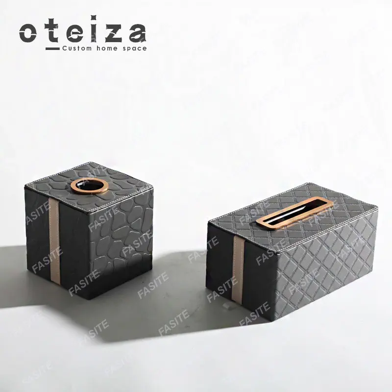 Nordic metal leather tissue box home bedroom dresser storage jewelry box sample room fittings