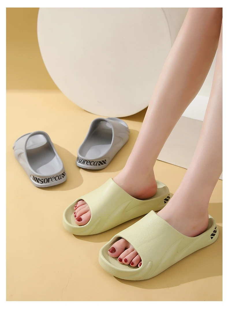 

slippers non-slip and wear-resistant outer wear home indoor female couple thick bottom one-word drag 6226