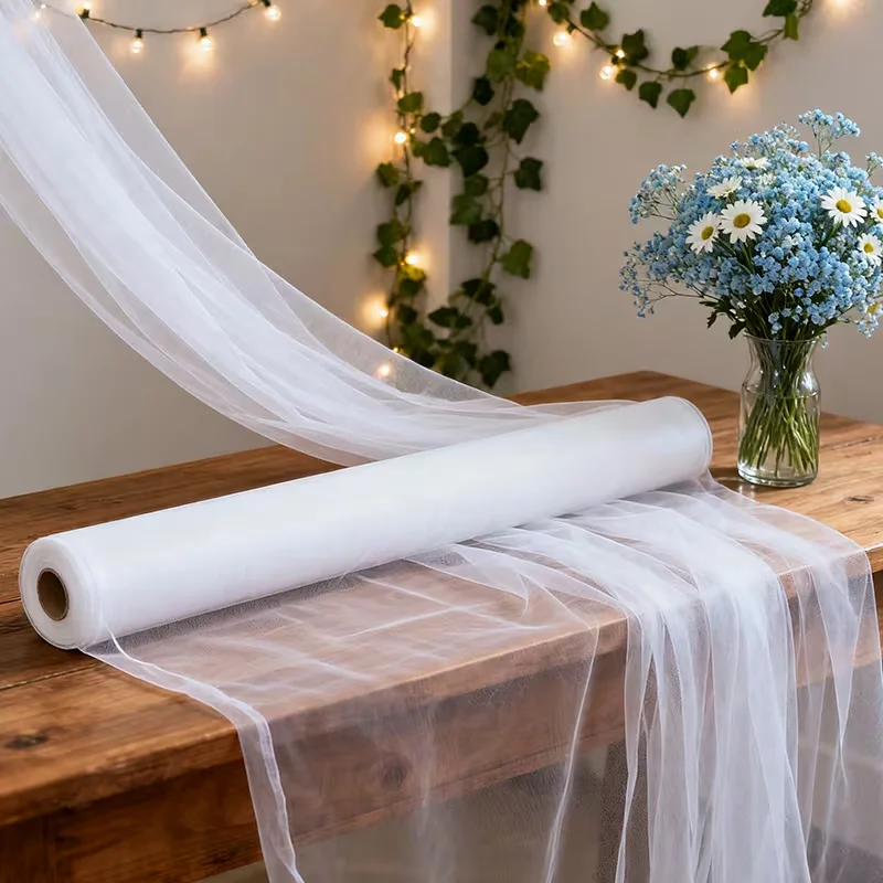 Tissu en tulle doux, tissu en filet drapé pour la confection de jupes tutu, voiles de mariée, décorations de table de mariage et de plafond
