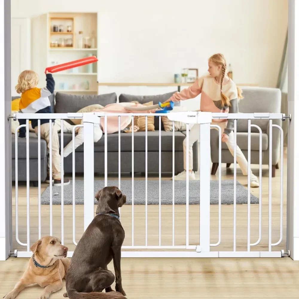 

Extra Wide Baby Gate for Stairs,Pressure Mounted Walk Through Safety Child Gate for Kids Toddler, Tall Pet Puppy Fence Gate