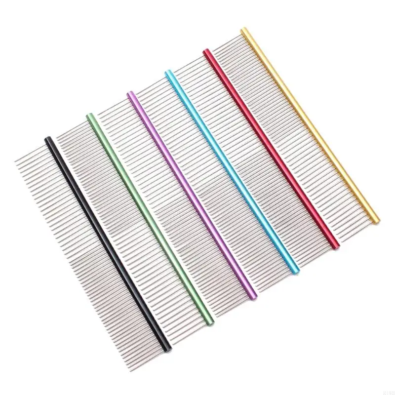 R1WB для кошки груминга Combs 6 Цветные зубы из нержавеющей стали, чтобы удалить клубки и узлы