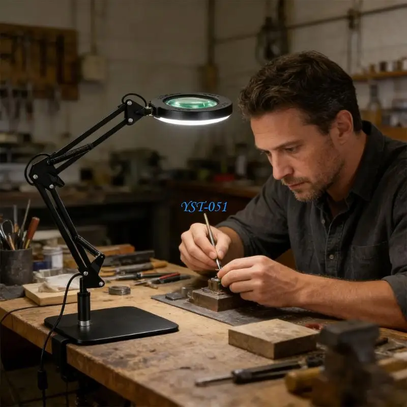 E15A Variable Led Bright Desk Light Featuring Long permanent Iron Base Construction