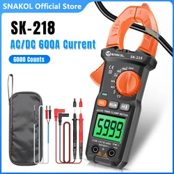 SK218 600A AC/DC Current Clamp Meter Digital Multimeter Pliers Ammeter True RMS High Precision Capacitance NCV Ohm Hz Tester