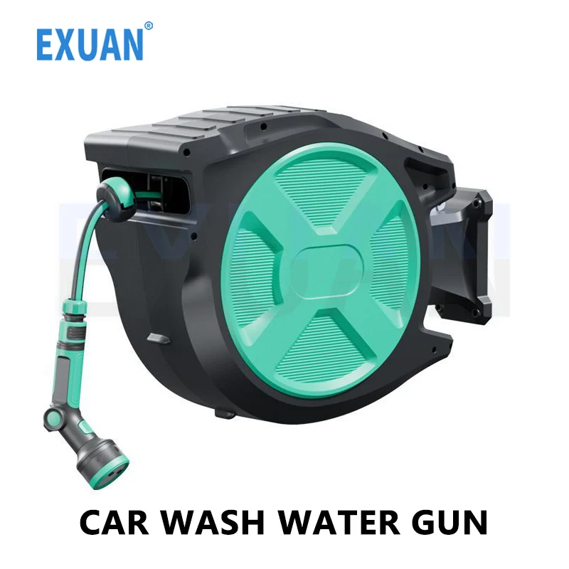 

15M/20M High Pressure Car Wash Water Gun Automatic Pipe Roller Car Washing Machine Cleaning Hose Reel Garden Watering Spray Gun