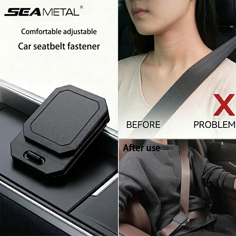 SEAMETAL 1/2PCS Universal Car Seat Belt Adjuster Safe Driving Auto Seat Belt Clamp Locking Clip Protector for Car Accessories