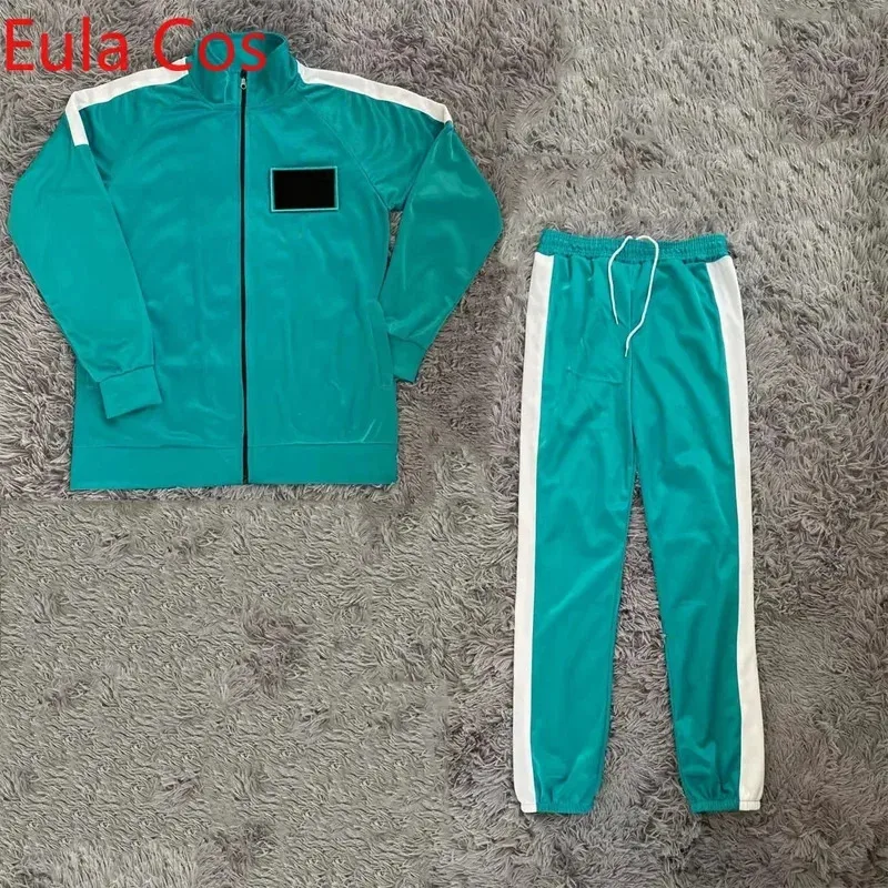 Jeux De Calmars คอสเพลย์ผู้ชายสีฟ้ากีฬาเสื้อกันหนาวผู้หญิงเกาหลีปลอมตัว Hoodies สําหรับทีมเกมบทบาทเล่น Carnival Party