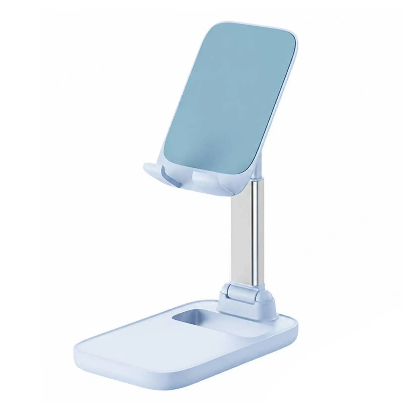 Height Adjustable Portable Phone Stand Foldable Metal Holder for Phone Tablet Compatible with Iphone for Reading