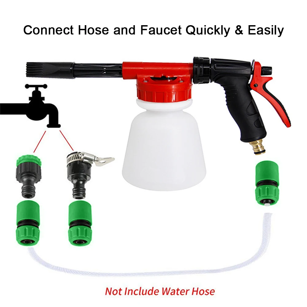 

Car Wash Foam Gun Garden Hose Sprayer Foam Sprayer with Adjustable Ratio Dial Soap Foaming Sprayer Nozzle Kit with Bottltle