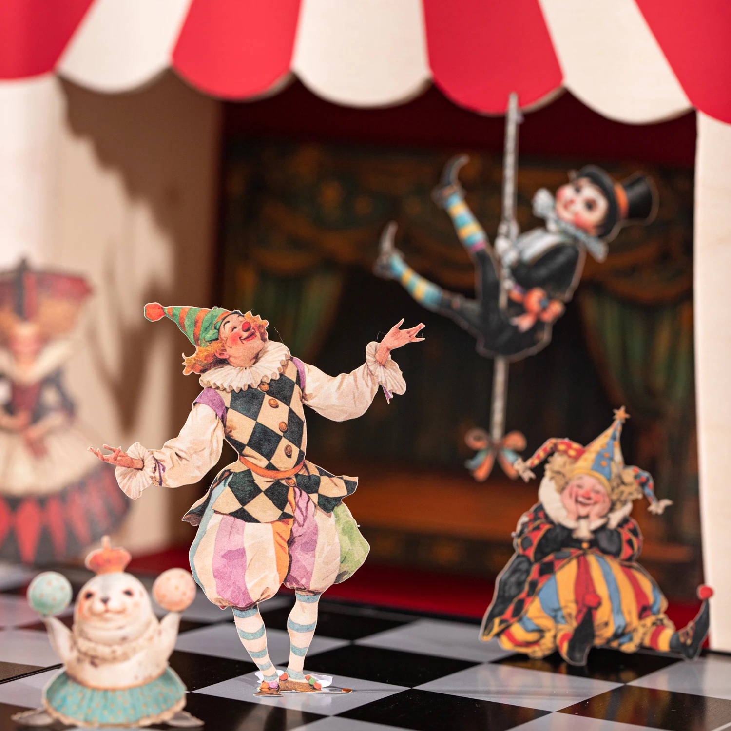 Carnival Party Series Vintage Circus Clown Landscape Sticker Creative DIY Journal Material Collage Scrapbooking Stationery