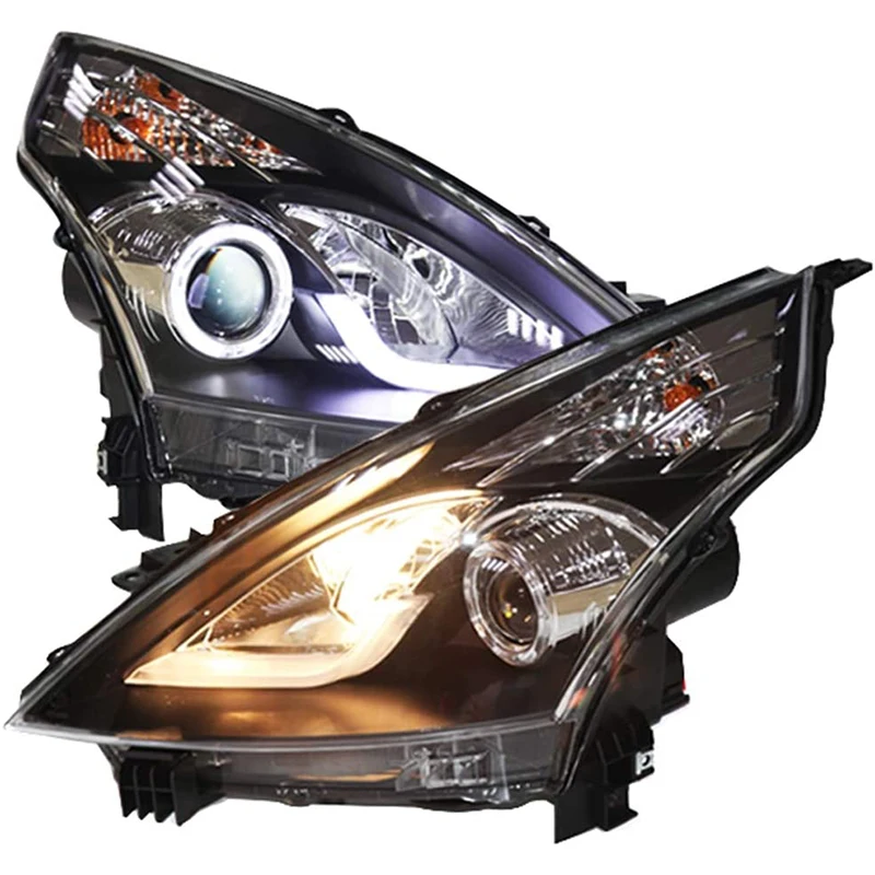 

LED Strip Angel Eyes Headlight With Bi Xenon Projector Lens 2008 To 2012 Year LD For Nissan Teana Altima