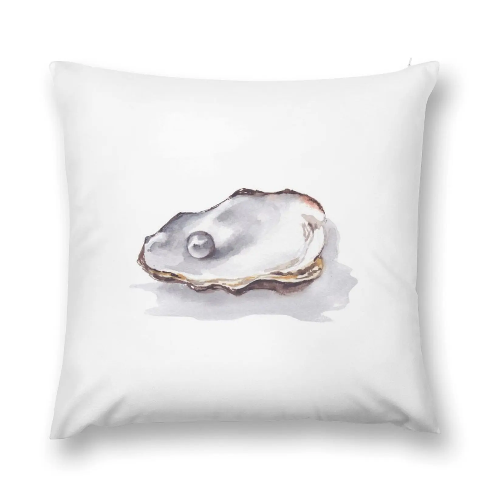 

Watercolour oyster shell with a shiny pearl Throw Pillow Christmas Pillow Cases luxury sofa pillows pillow