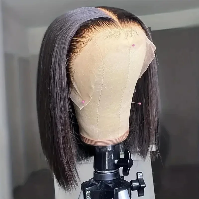 

Mongolian Straight Hair Bob Wigs For Women 100% Human Hair Wigs Pre Plucked Bleached Knots 6x4 Pre Cut Lace Glueless Hair Wigs