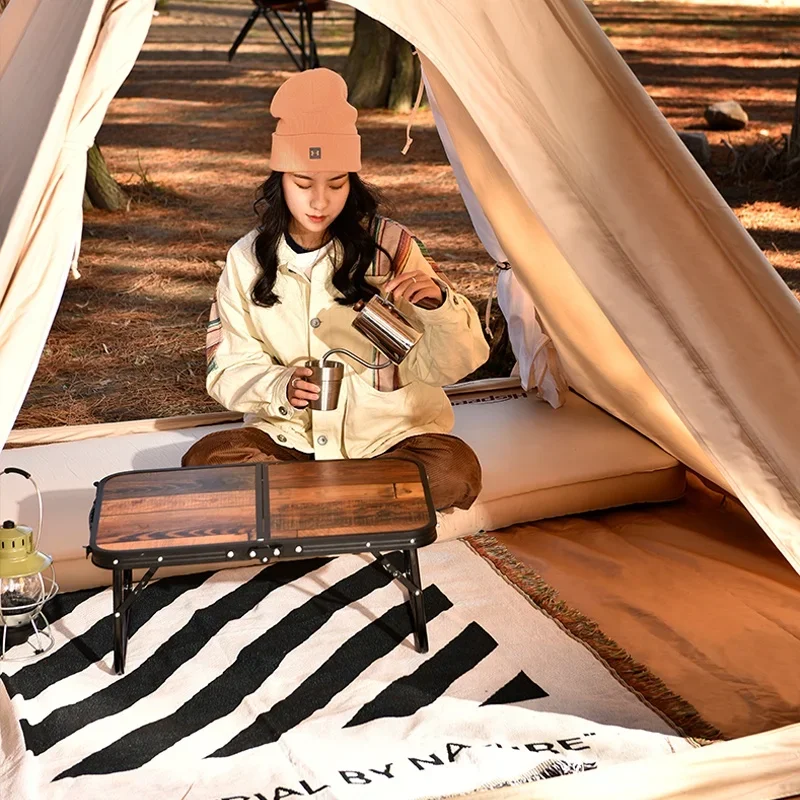 

Adult Teepee Tent Triangle White 2*2m 2 Person Portable Rainproof Thickened Cotton Tent