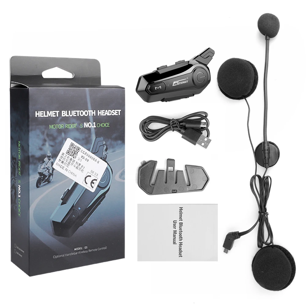 Bluetooth 5,0 Moto Gegensprechanlage Helm-Headset Drahtlose Freihändige Stereo Motorrad Helm Kopfhörer MP3 Lautsprecher 30M Talkie