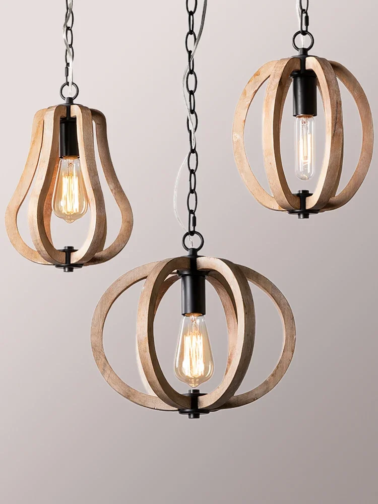 الأمريكية الريفية بسيطة الخشب الصلب الثريا الصغيرة مطعم مدخل سجل الرجعية شخصية الإبداعية أباجورة