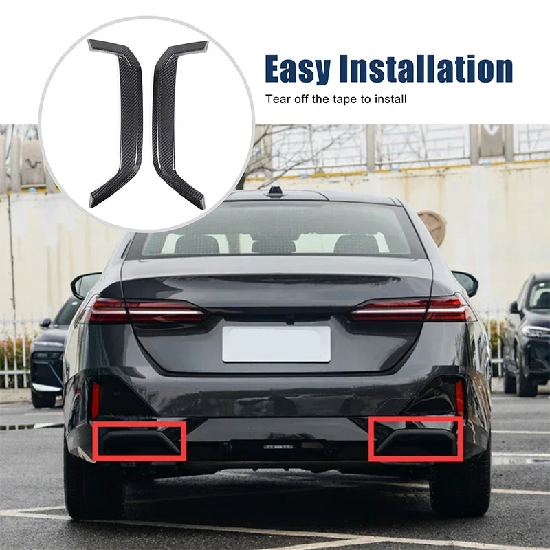 

2Pcs Real Carbon Fiber For BMW 5 Series G60 2024+ Car Tailpipe Upper Decorative Frame Sticker Car Accessories