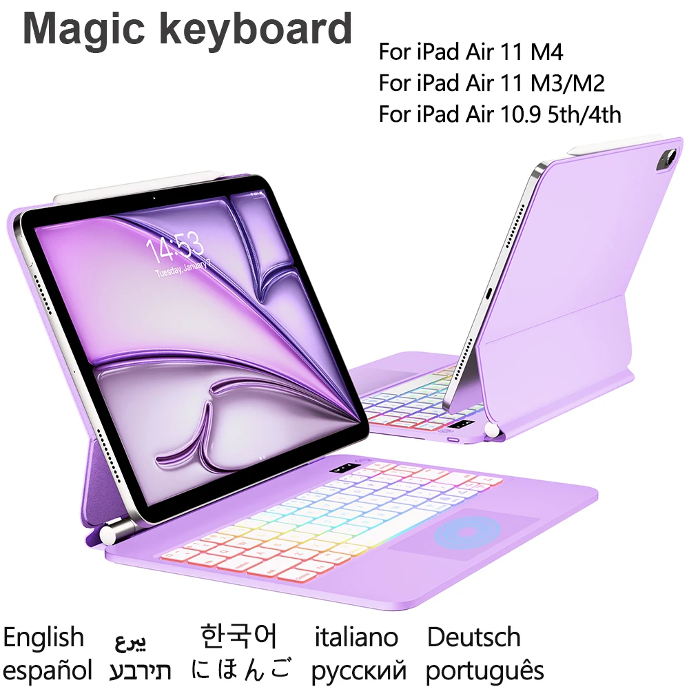 Magic Keyboard Case for iPad Air 11-inch M4 2026 A3459 A3460 Air11 M3 2025 A3266 M2 Air 4 5 10.9 4th 5th Generation Air5 Air4