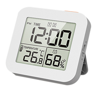 Mini Digital Alarm Clock TEMP Humidity Dual Alarm Timing Countdown Backlight Snooze Table Clock Battery Powered 12/24H LCD Clock