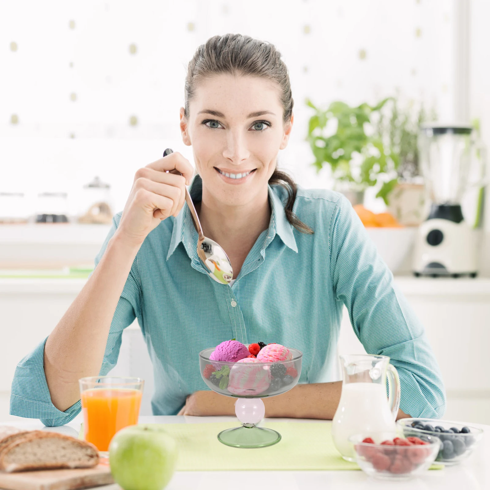 

Чашка для мороженого с несколькими чашками, изысканная десертная миска на ножках для смузи, коктейля, сервировки вина, стильный кухонный пудинг