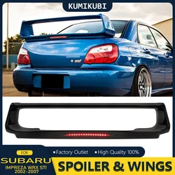 For SUBARU IMPREZA WRX STI 2002-2007 Double Layers Spoiler Rear Trunk Wing Boot Spoiler Carbon Fiber+ABS