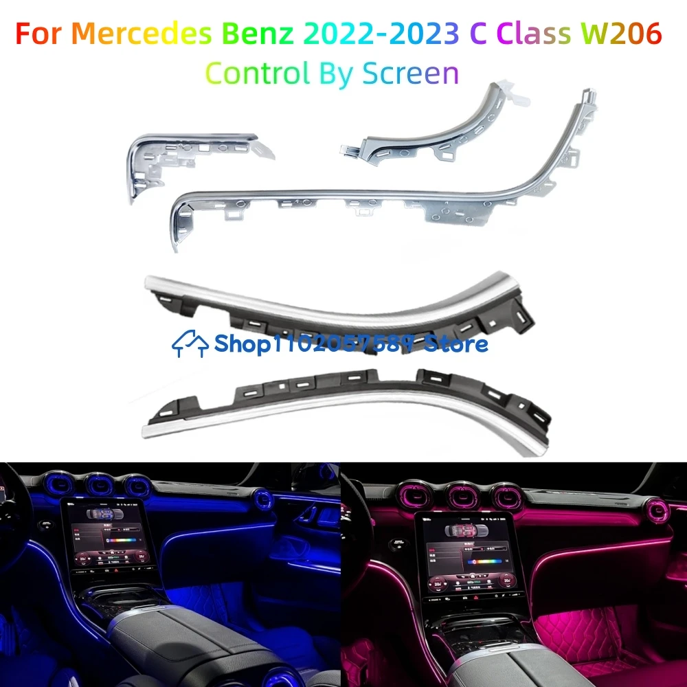 

For Mercedes Benz 2022-2023 C Class W206 Saddle Ambient Light LED Dashboard Panels Strips Car Interior Decorative Lighting