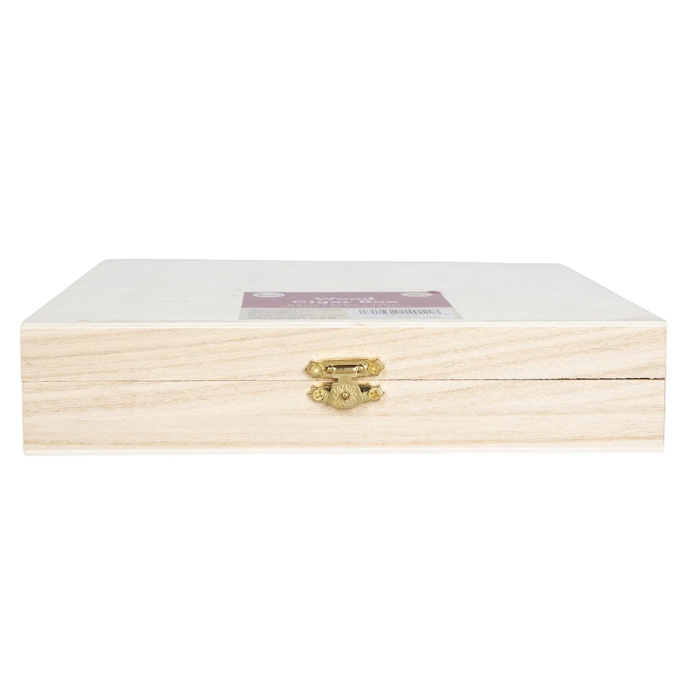 Unfinished Wood Cigar Box Crafting DIY Projects Hinged Keepsake Storage Box Jewelry Organizer Art Supplies Minimalist Design - Image 2