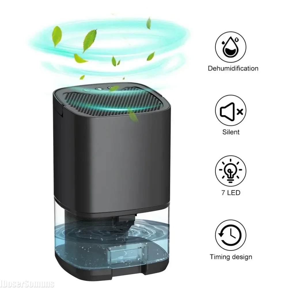 Dehumidifier water tank 2 in 1 silent moisture absorber with basic air filter air dehumidifier for home kitchen