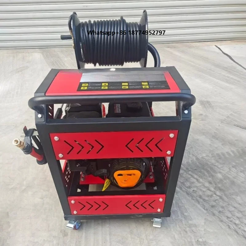 150Bar Stainless Steel 50-300mm Street Cleaning Drain Pipe Dredging Sewer Snake Machine Sewer Cleaner 40L/min Flow