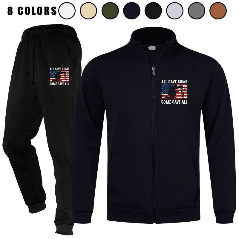 

Мужской спортивный костюм для бега, спортивный костюм из 2 предметов, повседневная спортивная удобная одежда, куртка на молнии, брюки