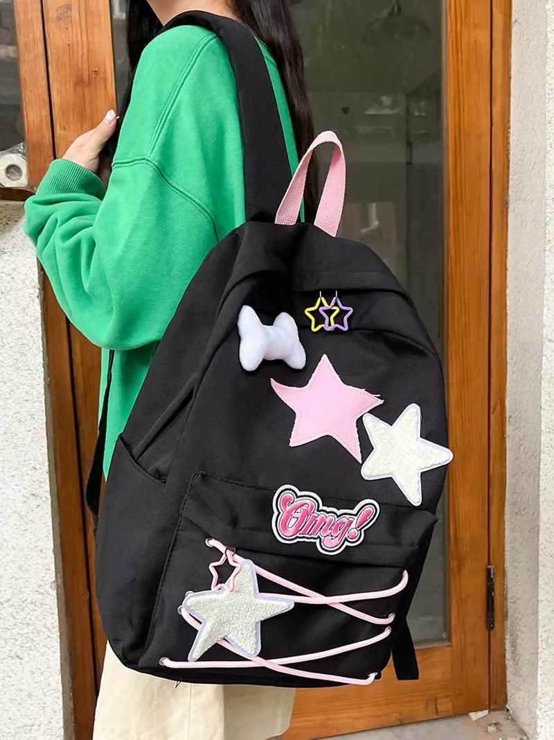 2024 New Star Cute Cat Backpack For Middle And High School Girls, Cute Internet Celebrity Large Capacity Backpack