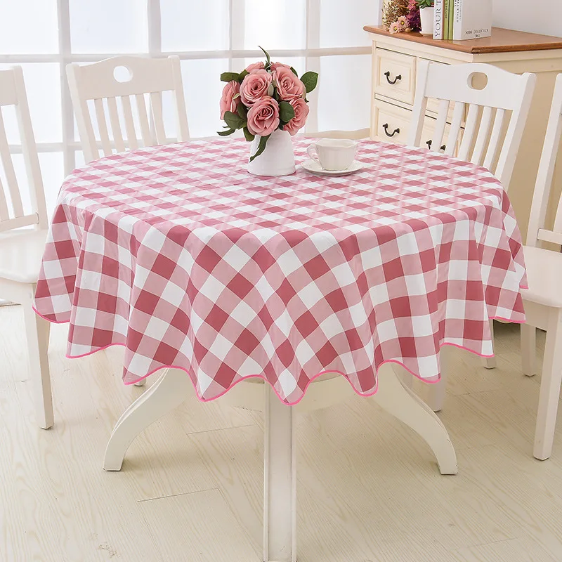 Flower Style Round Table Cloth Pastoral PVC Plastic Kitchen Tablecloth Oilproof Decorative Elegant Waterproof Fabric Table Cover