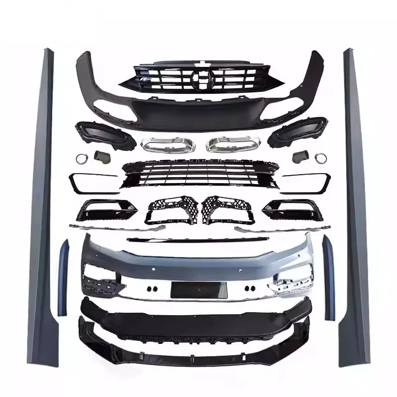 Bodykit für Volkswagen VW Passat B8 16–19 Upgrade R-Line Frontstoßstange Schaufel Seitenschweller Gitter Hecklippe Schwanz Throat Luftmesser