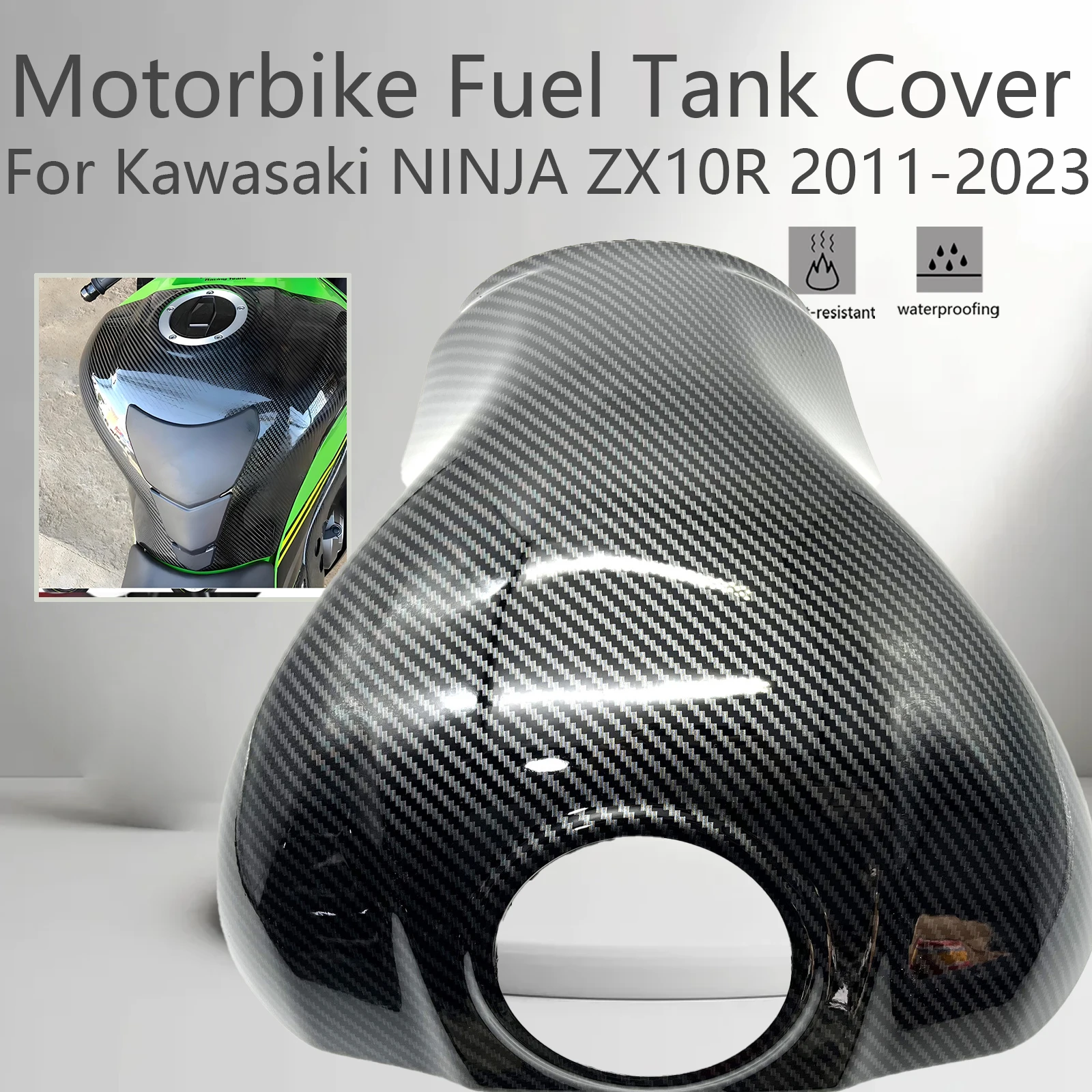 Motorcycle Fuel Gas Tank Cover Guard Front Cover Heighten Fairing For Kawasaki NINJA ZX10R 2011-2023 High-Quality ABS Carbon