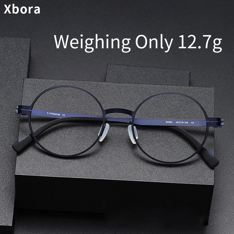 

Xbora High Quality Pure Titanium Round Optical Eyeglasses For Men And Women Retro Comfortable Prescription Glasses 80996