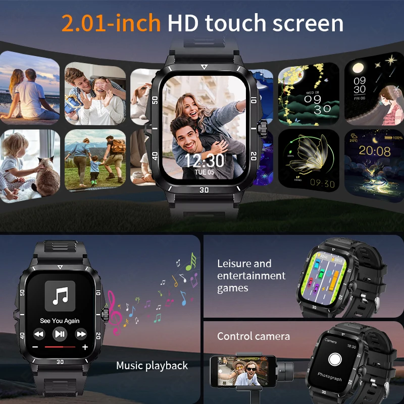 LIGE Health Smart Watch Heart Rate Blood Pressure Blood Oxygen Monitoring Bluetooth Call Men Women Smart Watch Waterproof Watch - Image 2
