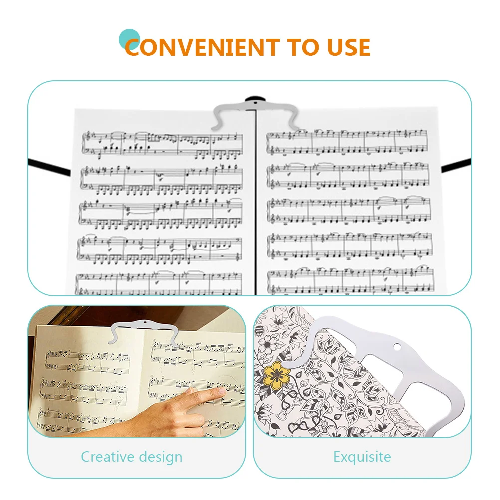 

Metal Clip Music Paper Page Holder Musical Score Book Clamp Bookend Piano