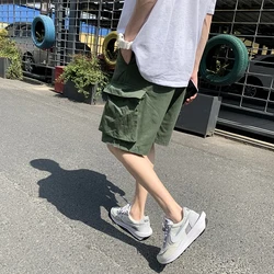 Szorty na lato mężczyźni Harajuku Streetwear Casual dla mężczyzn szorty Cargo Fashion Techwear japońska Korea dres Hip hopowy odzież męska