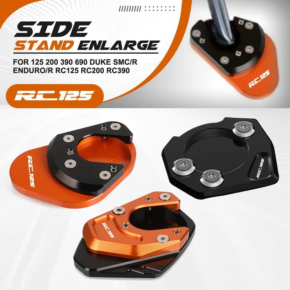 

For 125 200 390 690 Duke SMC/R ENDURO/R RC125 RC200 RC390 Side Stand Foot Extension Kickstand Enlargement Pad Plate Support